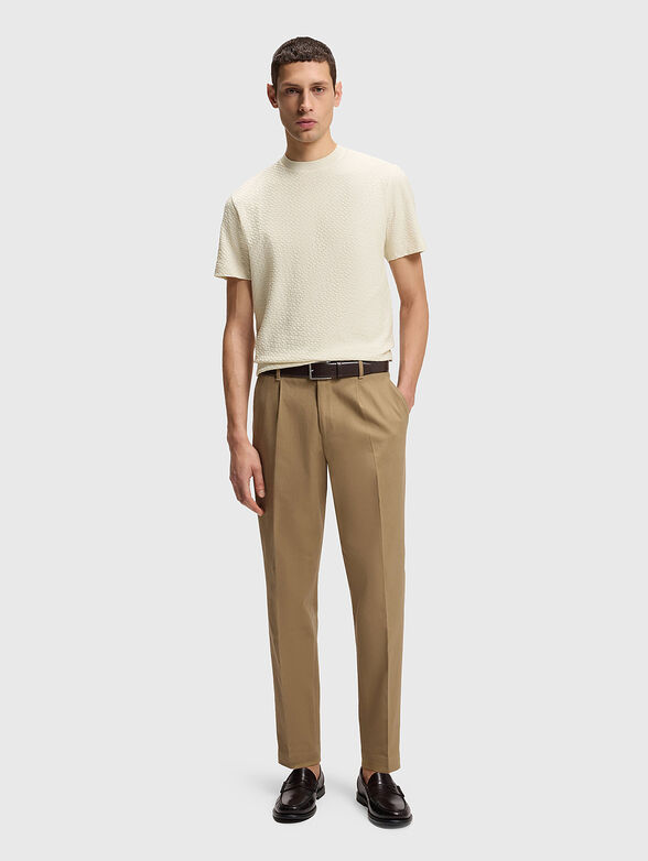 Cotton T-shirt with textured pattern - 2