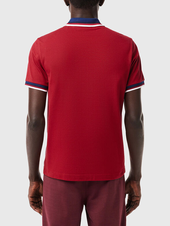 Black polo shirt with contrast collar - 3