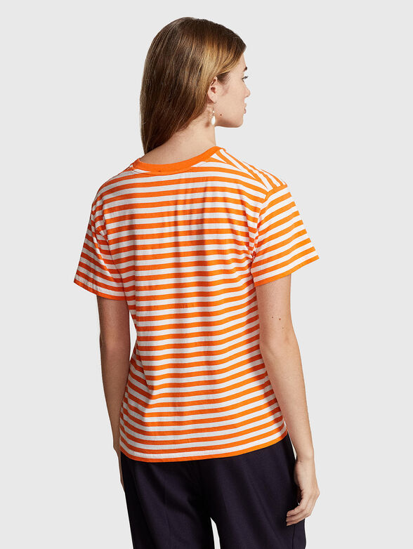 Striped T-shirt with logo detail  - 3