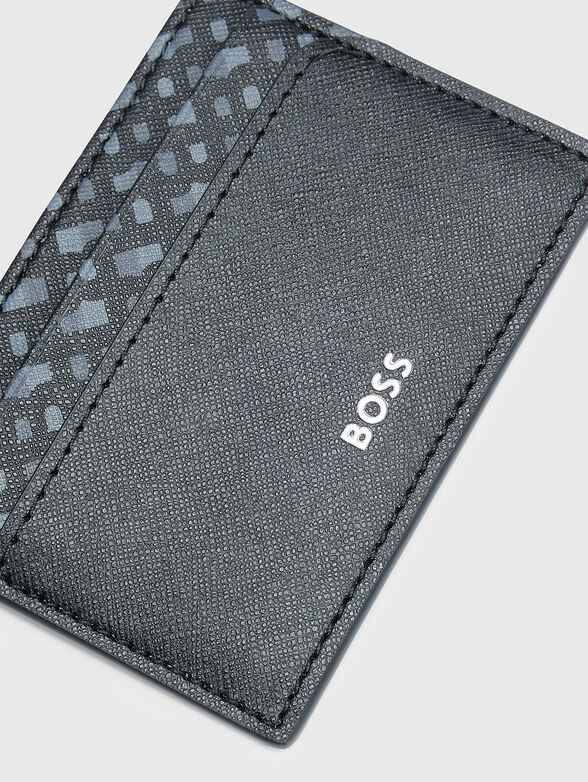 Blue card holder with print - 4