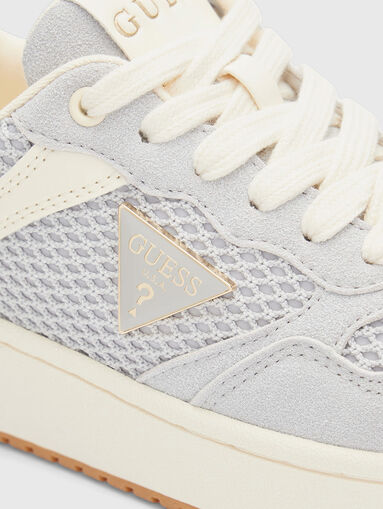 Light blue mesh and fabric sneakers - 5