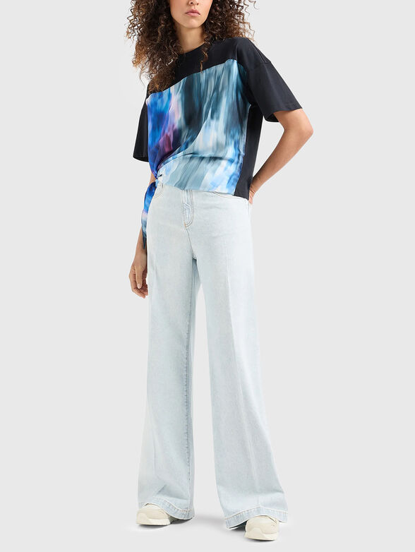 T-shirt with asymmetric hem and print - 2