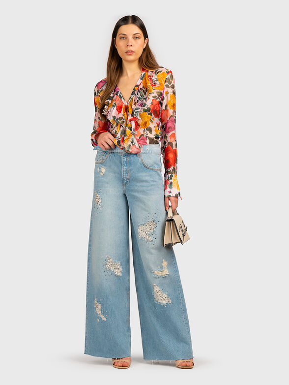 Shirt with floral print - 1