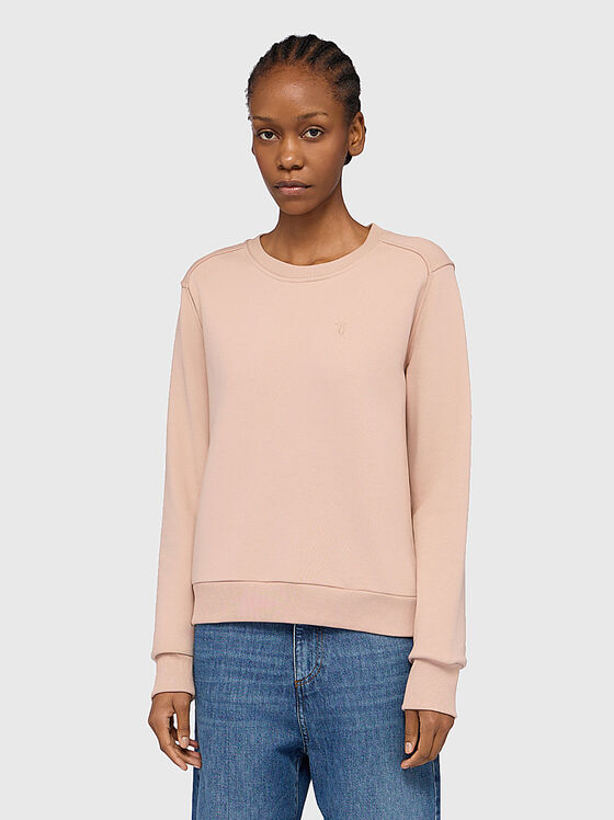 Памучен суитшърт с овално деколте - 1