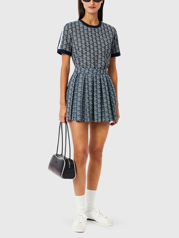 T-shirt with monogram print and oval neckline - 2