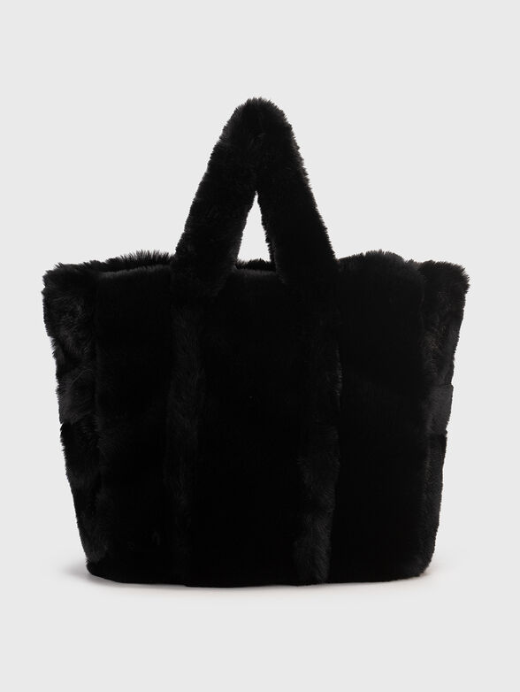 Beige bag from eco fur - 3