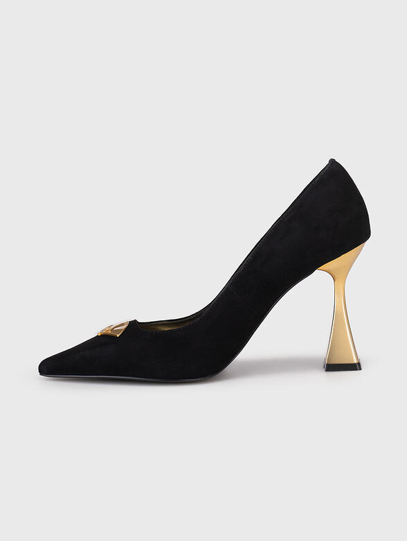 DEBUT leather shoes with gold logo accent - 4