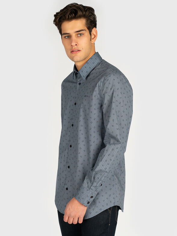 Cotton shirt with logo print - 4