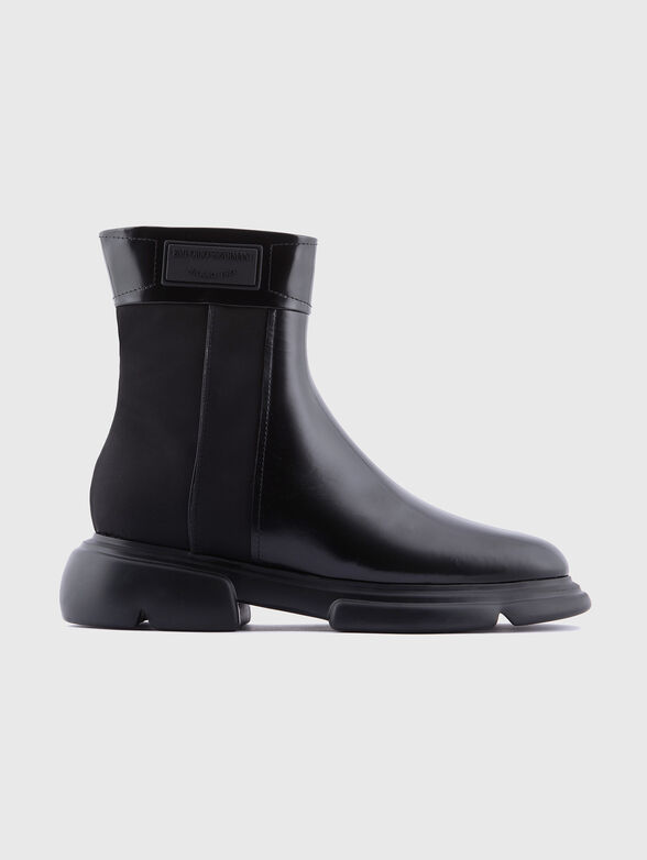 Black leather ankle boots - 1