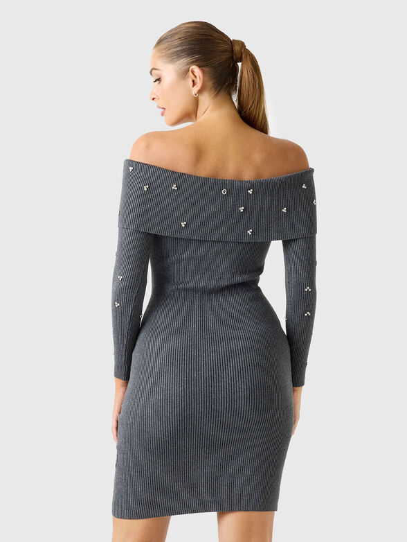 ALISHA rhinestones mini sweater dress - 2