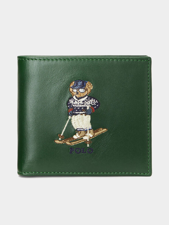 Leather wallet with embroidery - 1