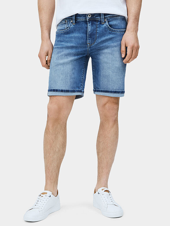 Denim shorts with washed effect - 2