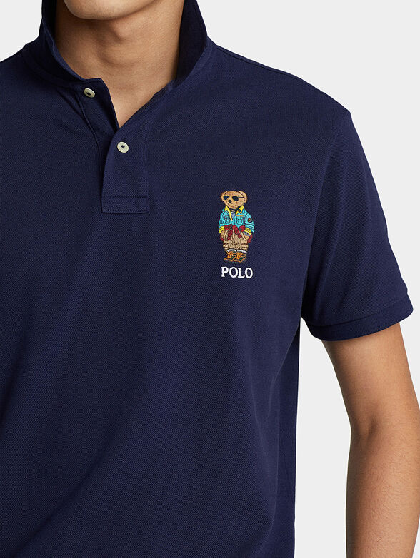 Cotton Polo-shirt with contrast Polo Bear embroidery  - 4