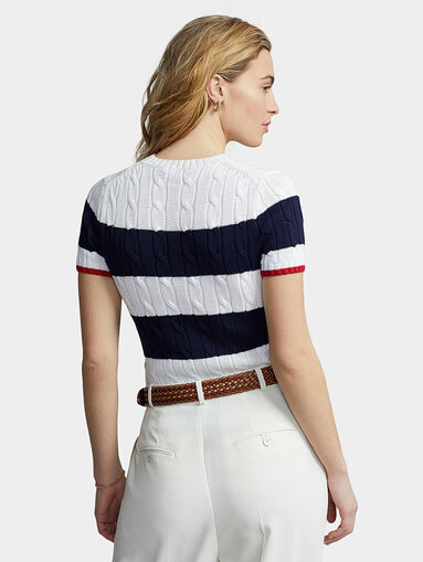 Striped sweater with short sleeve - 3