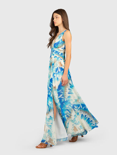 Maxi dress with an abstract print and a slit - 5