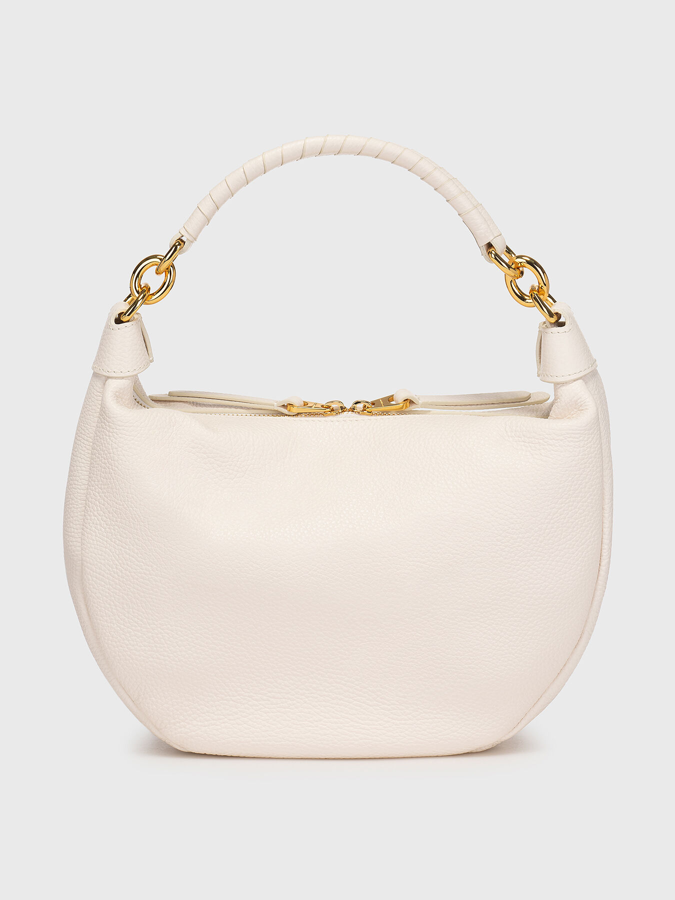 White leather bag with golden elements brand COCCINELLE Globalbrandsstore en