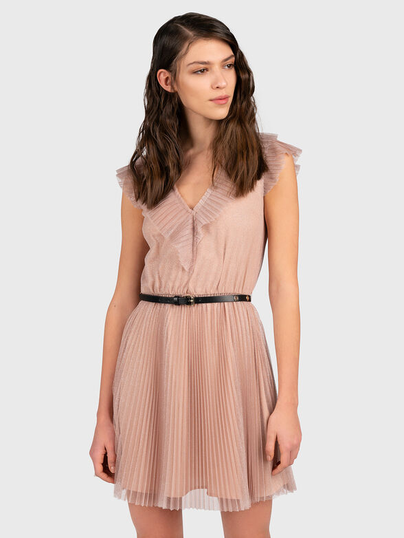 Pink dress with belt - 1