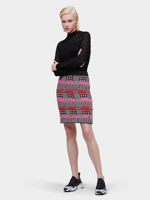 Boucl&eacute; checkered skirt  - 1