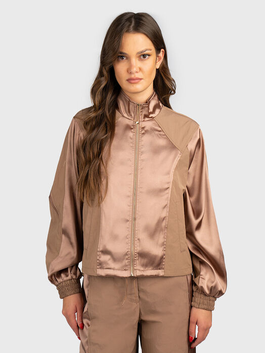 Jacket with contrasting textures 