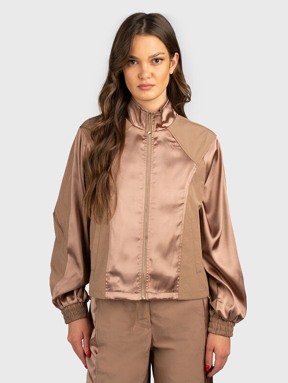 Jacket with contrasting textures  - 1