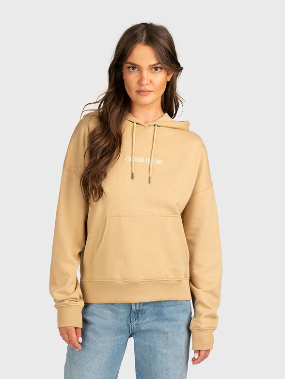 Sweatshirt with hood and embroidered logo - 1