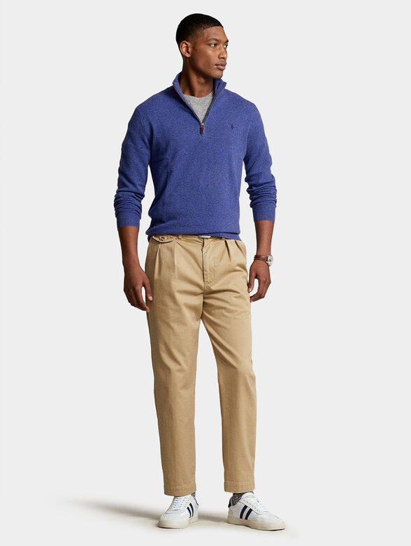 Merino wool sweater with zip - 2