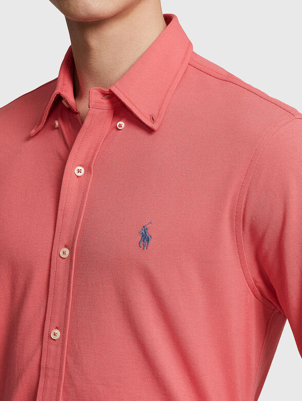 Embroidered-logo shirt  - 4