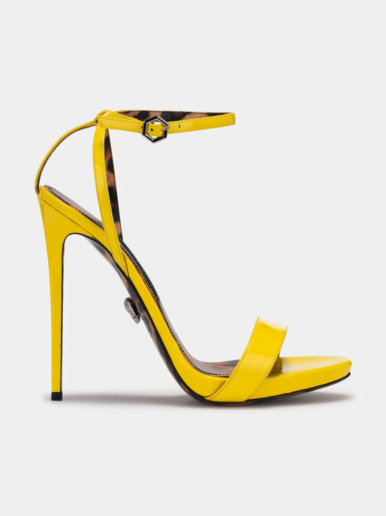 Жълти сандали с висок ток - 1