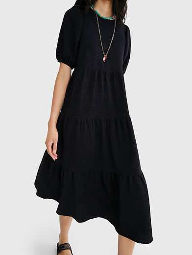 Black dress with short sleeves - 2