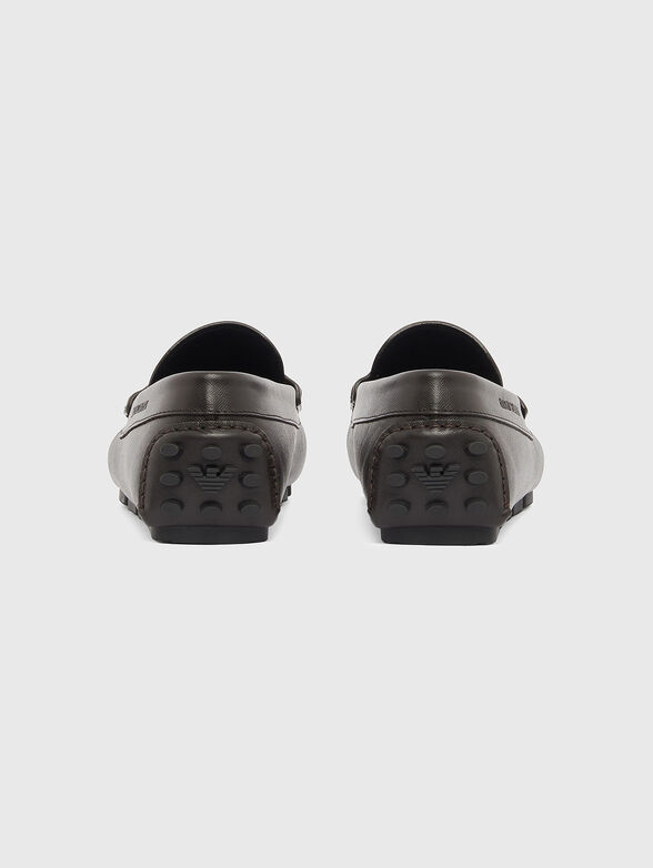 Leather moccasins with a saffiano effect - 4