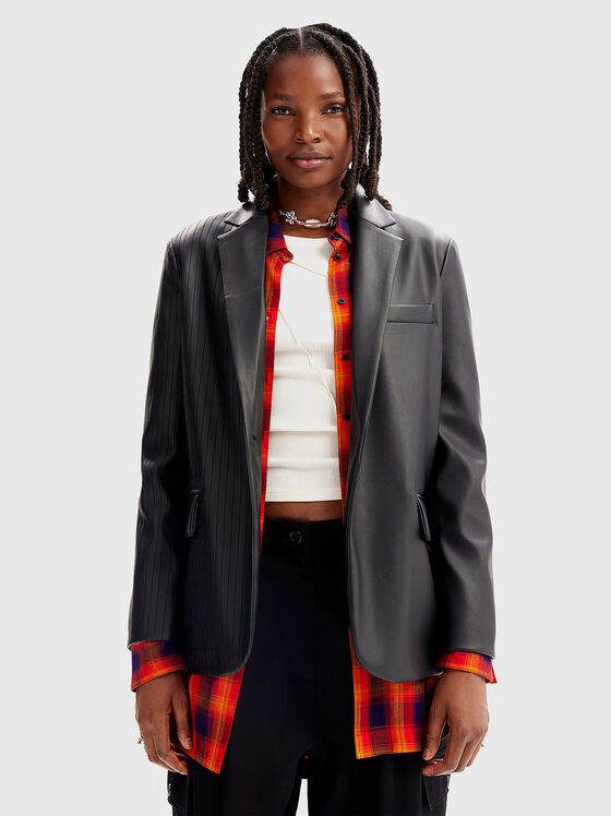 Faux leather blazer - 1