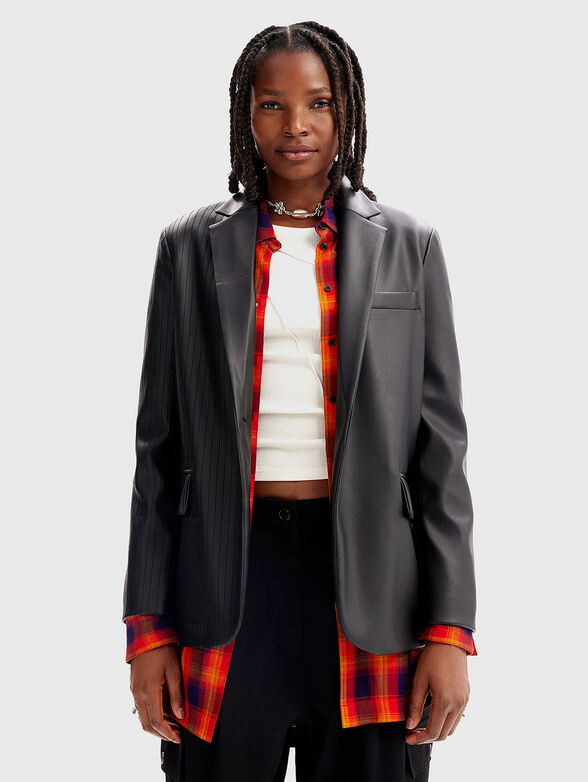 Faux leather blazer - 1