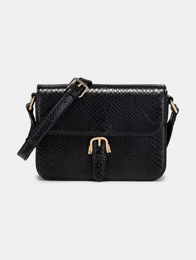 VICTORIA bag in black color with snake texture - 1