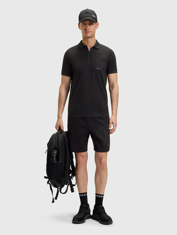 Cotton polo shirt with zip - 2