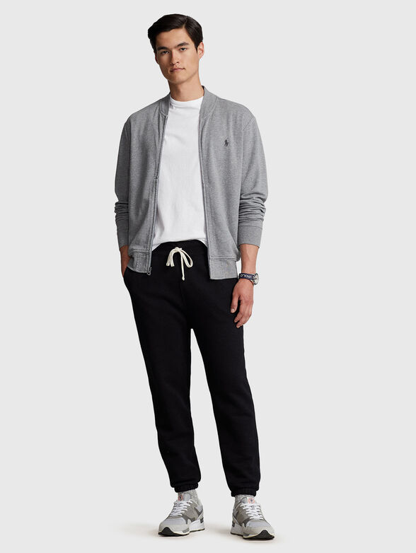 Logo-embroidered sweatshirt in grey  - 1