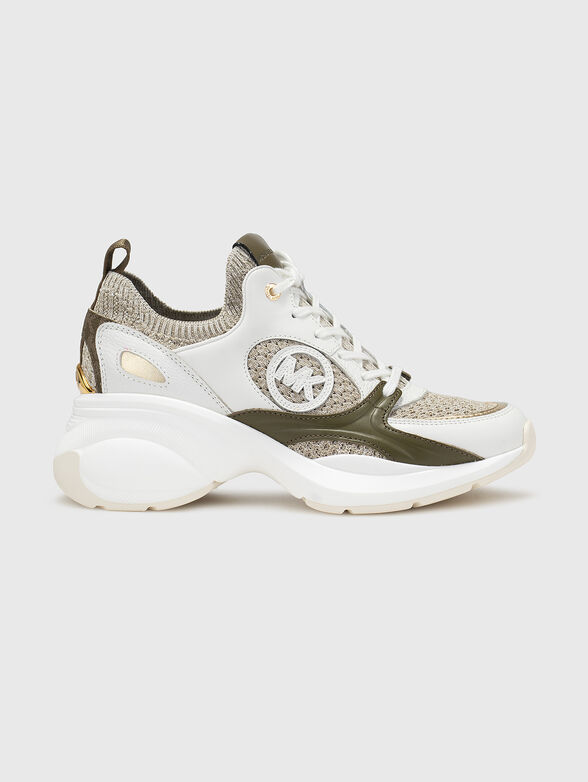 Sneakers with a contrasting logo - 1