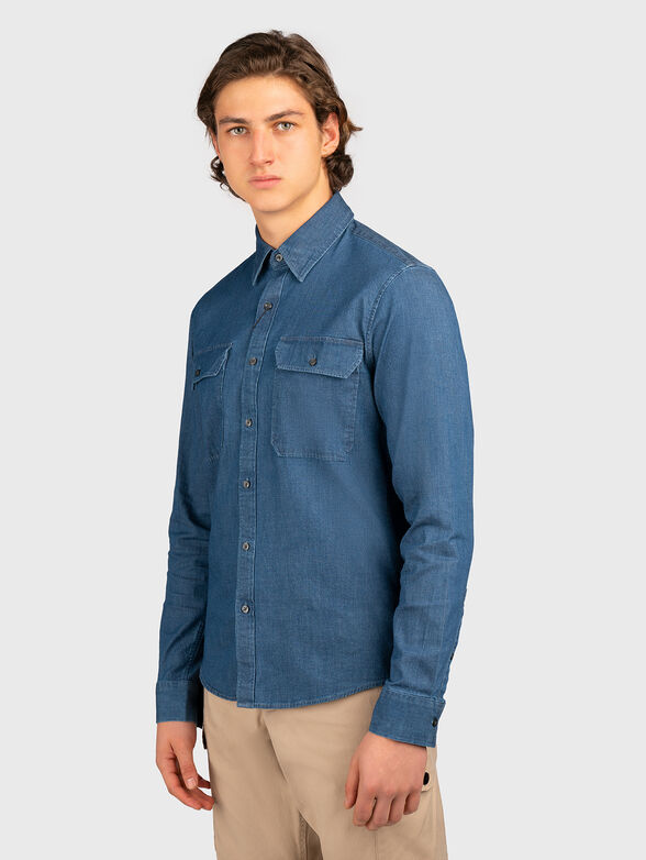 Shirt with denim effect - 1