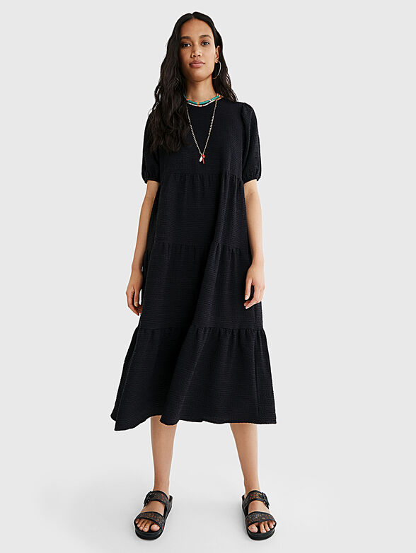 Black dress with short sleeves - 1