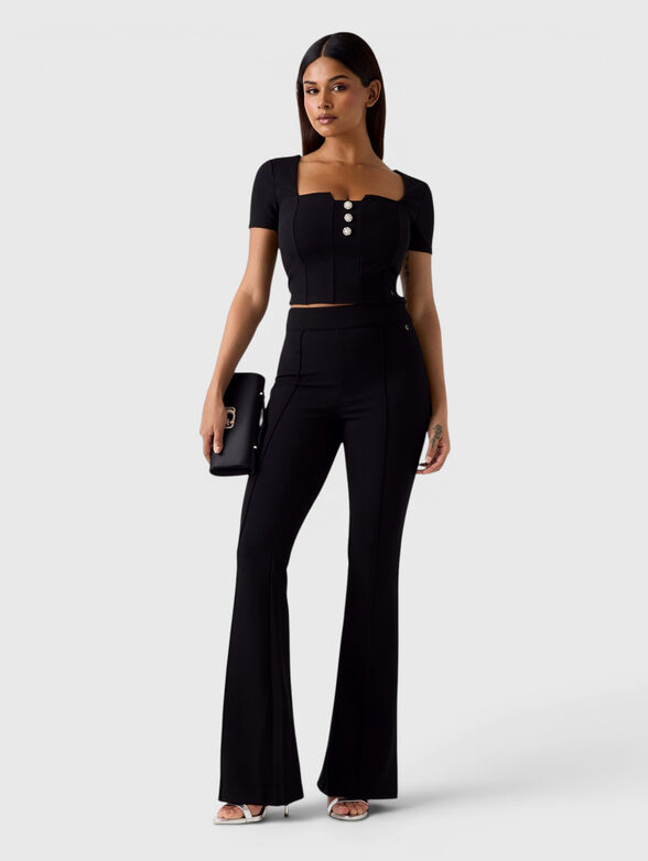 EVELINA top with accent buttons - 2