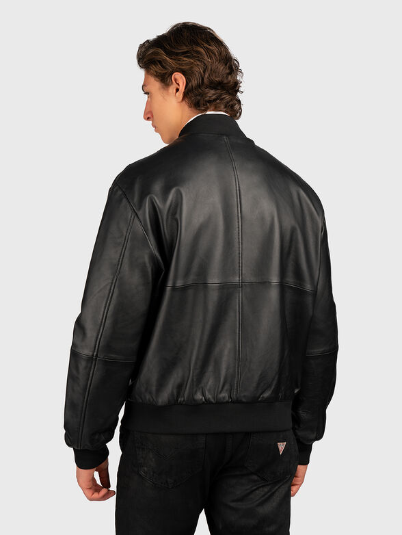 GOTHIC leather bomber jacket - 3