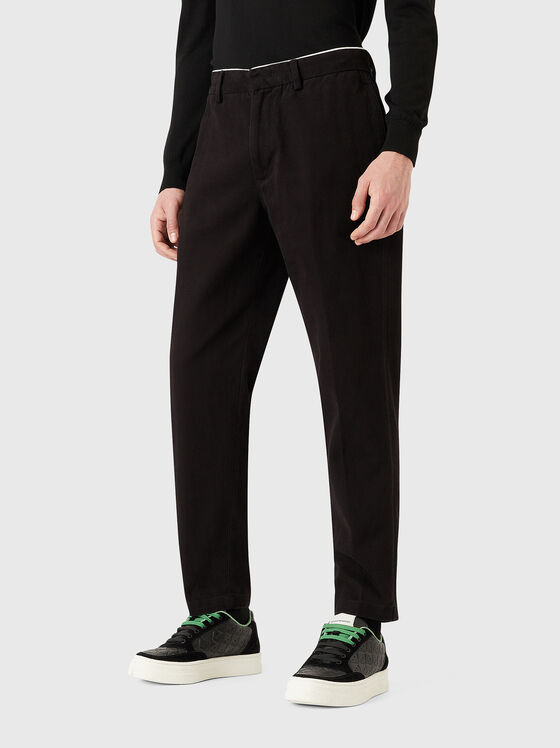 Памучен панталон с лого - 1