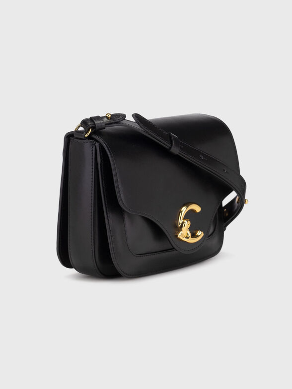 Leather crossbody bag with gold details - 4