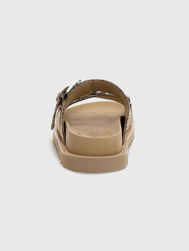 FATEMA brown slippers with logo elements - 3