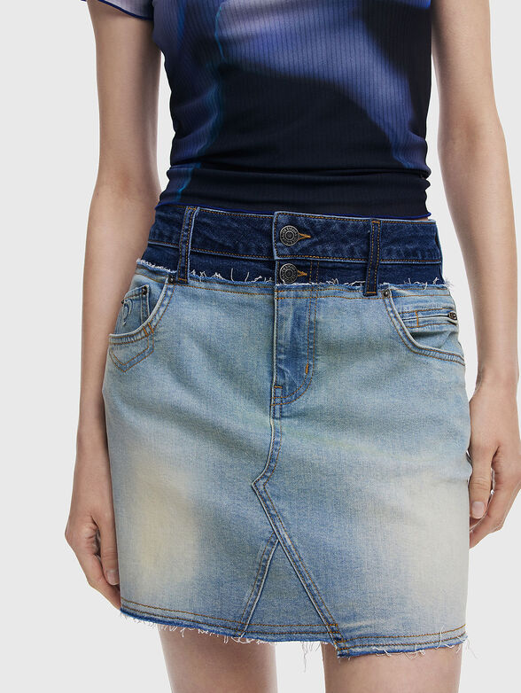 CINTU mini denim skirt with worn effect - 4