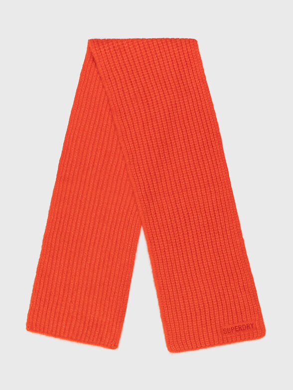 Knitted scarf in orange color with logo detail - 1