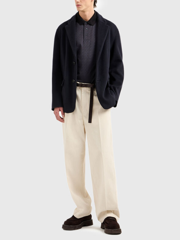 Cotton polo shirt with logo print - 2