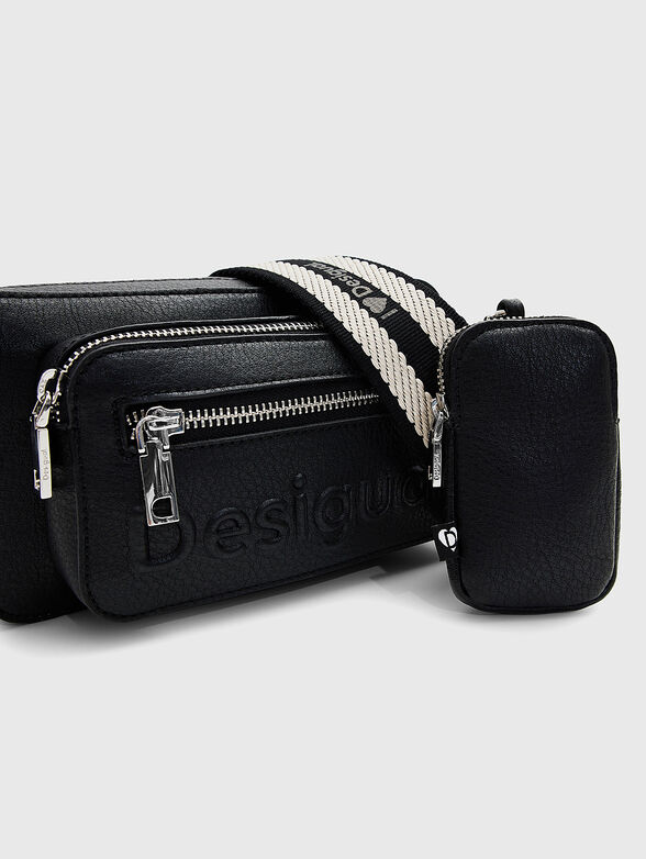 Embossed logo black crossbody bag - 5