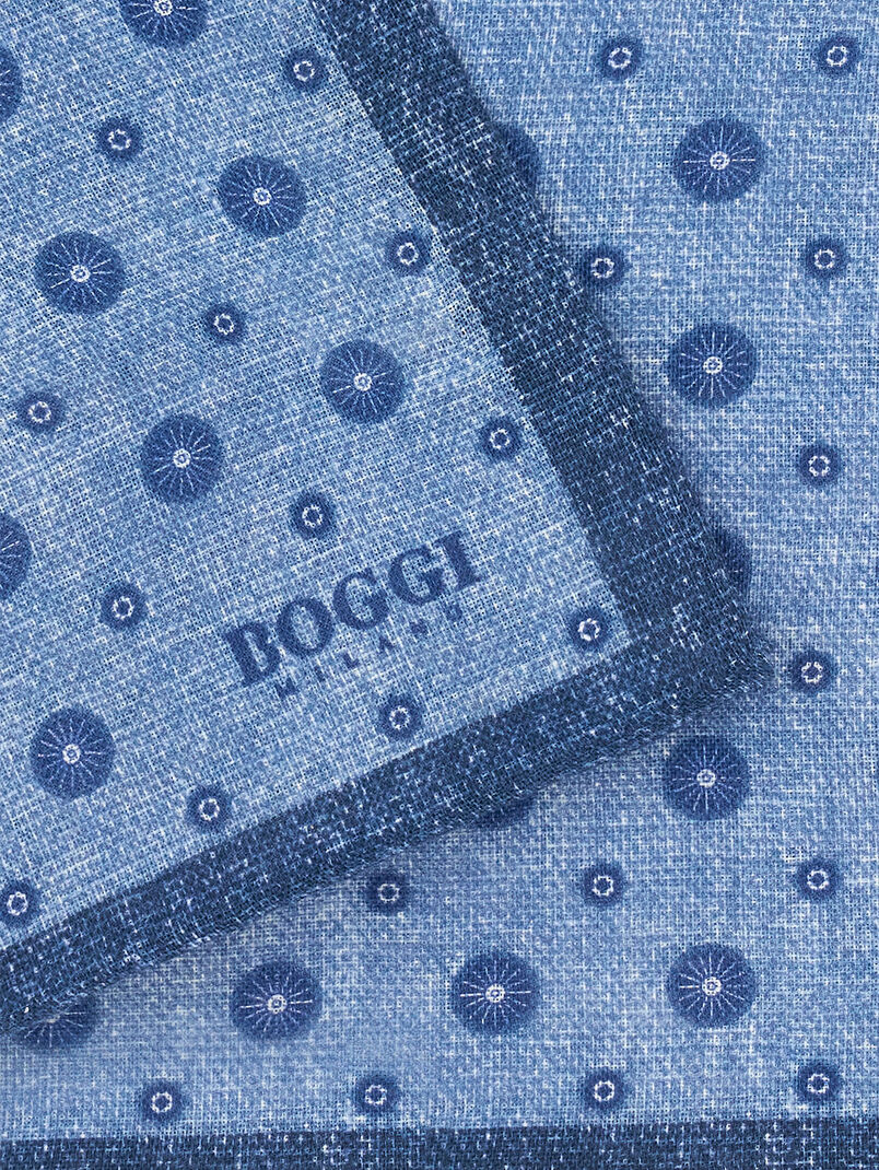 Blue linen handkerchief - 3