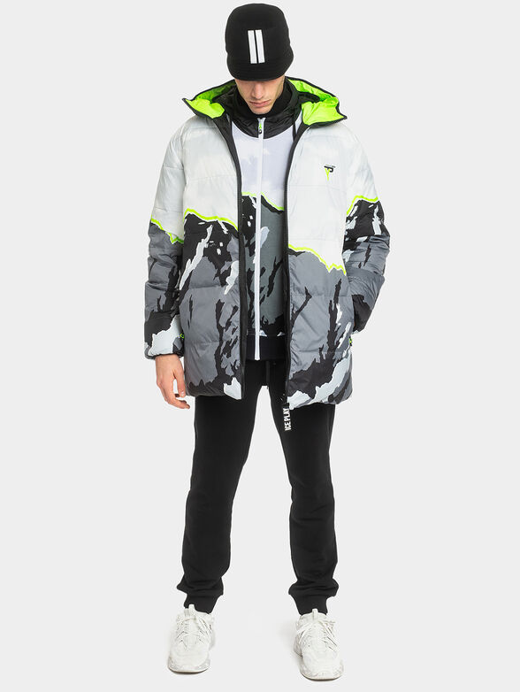 Padded jacket with multicolor print - 2