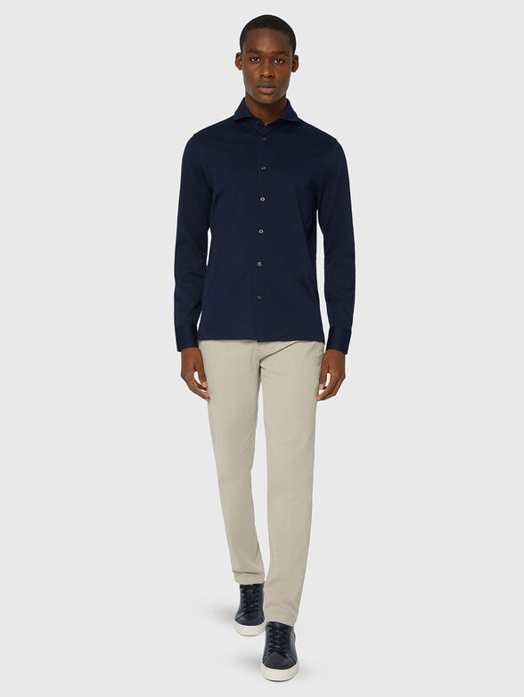 Cotton shirt in dark blue - 2